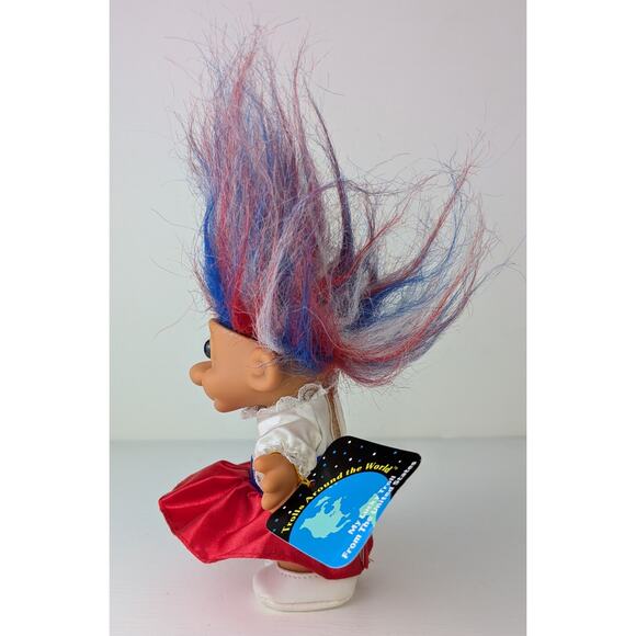 VTG Russ Lucky Troll Doll w/ Tags 5" Girl United States Red White Blue Patriotic - Picture 2 of 7